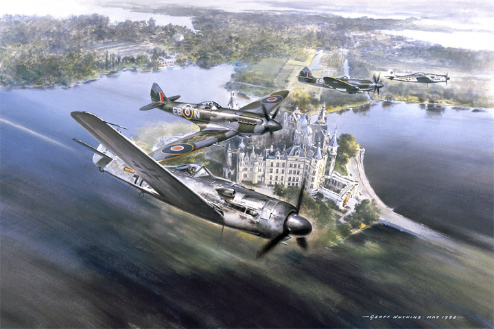Spitfire Painting - Combat over Lake Schwerin