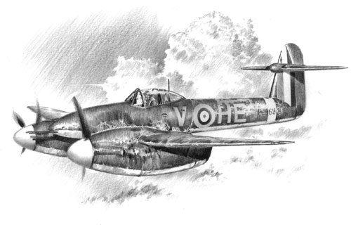 The Westland Whirlwind - Pencil Sketch print