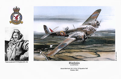 Flight Lieutenant W.R.Hughes - Blenheim - Pilot Portrait print